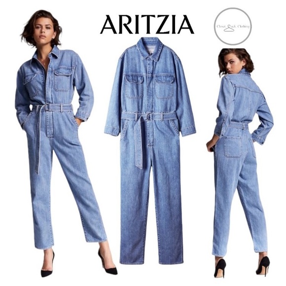 NWT: Denim Forum’s Margot Denim Boiler Suit, Size XS - Picture 1 of 16